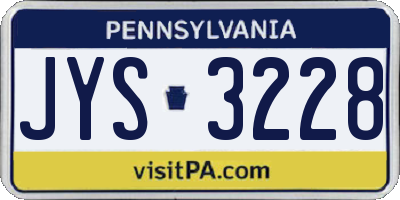 PA license plate JYS3228