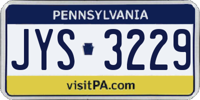 PA license plate JYS3229