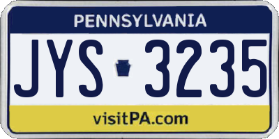 PA license plate JYS3235