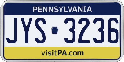 PA license plate JYS3236