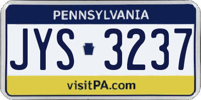 PA license plate JYS3237