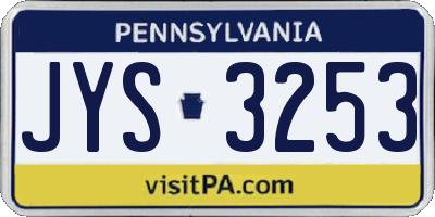 PA license plate JYS3253