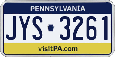PA license plate JYS3261