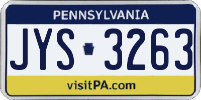 PA license plate JYS3263