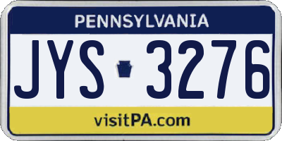 PA license plate JYS3276