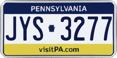 PA license plate JYS3277