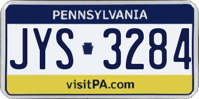 PA license plate JYS3284