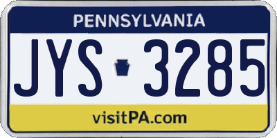 PA license plate JYS3285