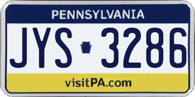 PA license plate JYS3286