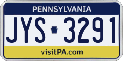 PA license plate JYS3291