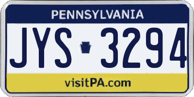 PA license plate JYS3294