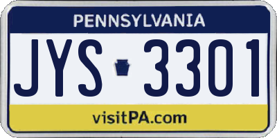 PA license plate JYS3301