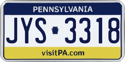 PA license plate JYS3318