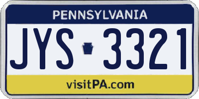 PA license plate JYS3321
