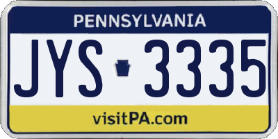 PA license plate JYS3335