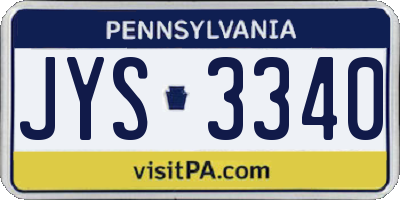 PA license plate JYS3340