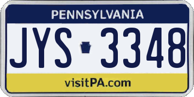 PA license plate JYS3348