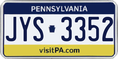 PA license plate JYS3352
