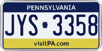 PA license plate JYS3358