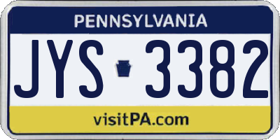 PA license plate JYS3382