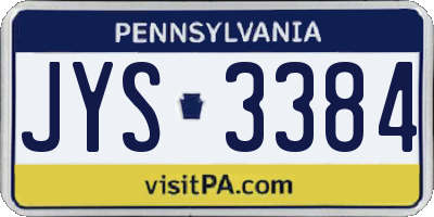 PA license plate JYS3384