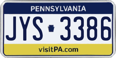 PA license plate JYS3386