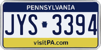 PA license plate JYS3394