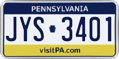 PA license plate JYS3401