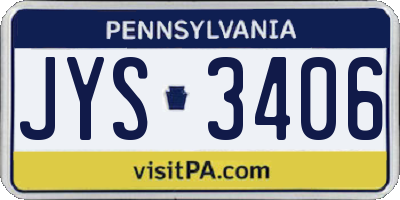 PA license plate JYS3406