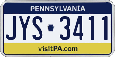 PA license plate JYS3411