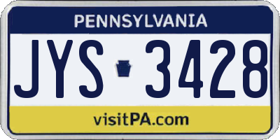 PA license plate JYS3428