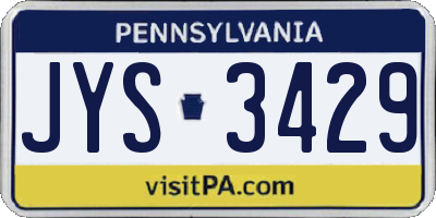 PA license plate JYS3429