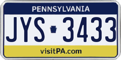 PA license plate JYS3433