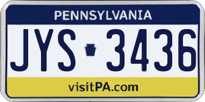 PA license plate JYS3436