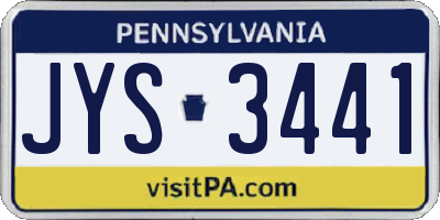 PA license plate JYS3441