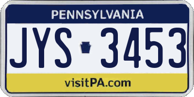 PA license plate JYS3453