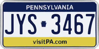PA license plate JYS3467