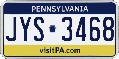 PA license plate JYS3468