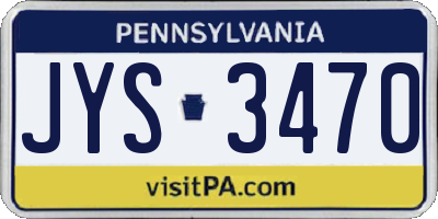 PA license plate JYS3470