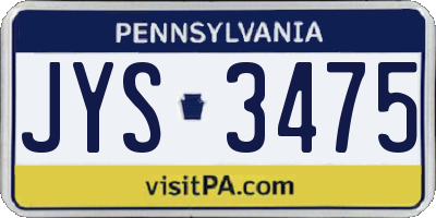 PA license plate JYS3475