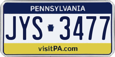 PA license plate JYS3477