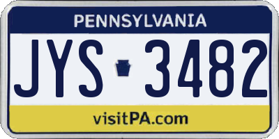PA license plate JYS3482