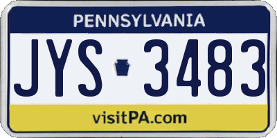 PA license plate JYS3483