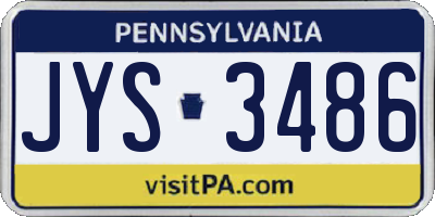 PA license plate JYS3486