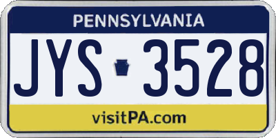 PA license plate JYS3528