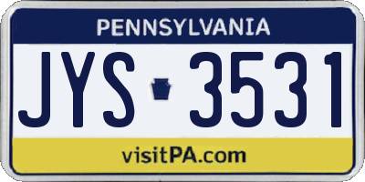 PA license plate JYS3531