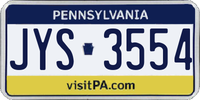 PA license plate JYS3554