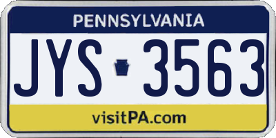 PA license plate JYS3563