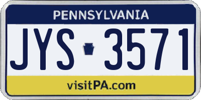 PA license plate JYS3571