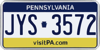 PA license plate JYS3572